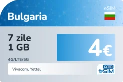 eSIM Bulgaria 7 zile 1 GB