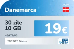 eSIM Danemarca 30 zile 10 GB