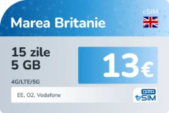 eSIM Marea Britanie 15 zile 5 GB