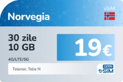 eSIM Norvegia 30 zile 10 GB