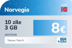 eSIM Norvegia 10 zile 3 GB