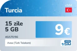 eSIM Turcia 15 zile 5 GB