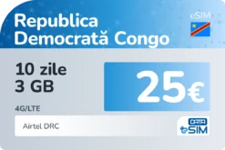 eSIM Republica Democrată Congo 10 zile 3 GB