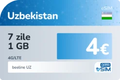 eSIM Uzbekistan 7 zile 1 GB