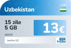 eSIM Uzbekistan 15 zile 5 GB