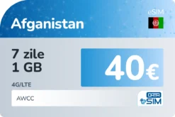 eSIM Afganistan 7 zile 1 GB