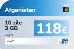 eSIM Afganistan 10 zile 3 GB