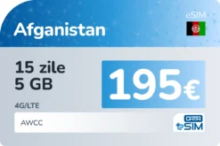 eSIM Afganistan 15 zile 5 GB