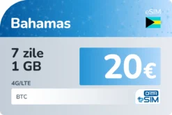 eSIM Bahamas 7 zile 1 GB