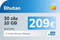 eSIM Bhutan 30 zile 10 GB