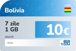 eSIM Bolivia 7 zile 1 GB