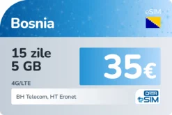 eSIM Bosnia 15 zile 5 GB