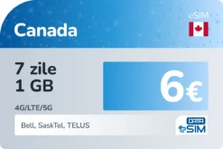 eSIM Canada 7 zile 1 GB