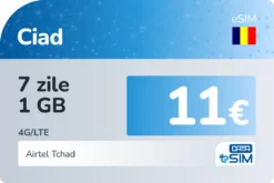 eSIM Ciad 7 zile 1 GB