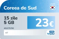 eSIM Coreea de Sud 15 zile 5 GB