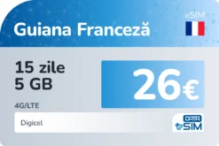 eSIM Guiana Franceză 15 zile 5 GB