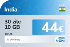 eSIM India 30 zile 10 GB