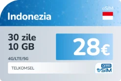 eSIM Indonezia 30 zile 10 GB