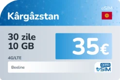 eSIM Kârgâzstan 30 zile 10 GB