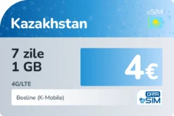 eSIM Kazahstan 7 zile 1 GB