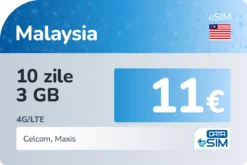 eSIM Malaysia 10 zile 3 GB