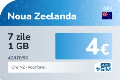 eSIM Noua Zeelandă 7 zile 1 GB