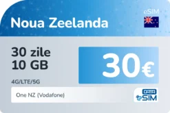 eSIM Noua Zeelandă 30 zile 10 GB