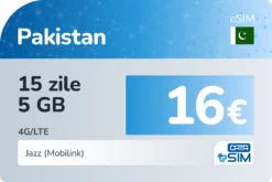 eSIM Pakistan 15 zile 5 GB