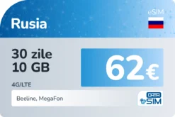 eSIM Federația Rusă 30 zile 10 GB