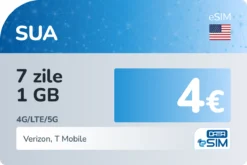 eSIM Statele Unite ale Americii 7 zile 1 GB