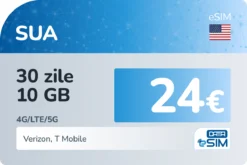 eSIM Statele Unite ale Americii 30 zile 10 GB