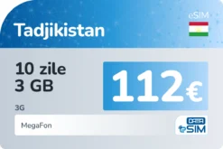 eSIM Tadjikistan 10 zile 3 GB