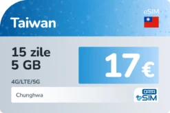 eSIM Taiwan 15 zile 5 GB