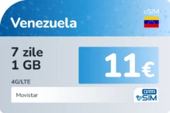 eSIM Venezuela 7 zile 1 GB