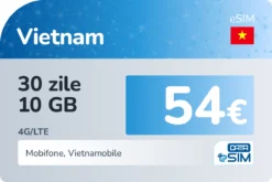 eSIM Vietnam 30 zile 10 GB